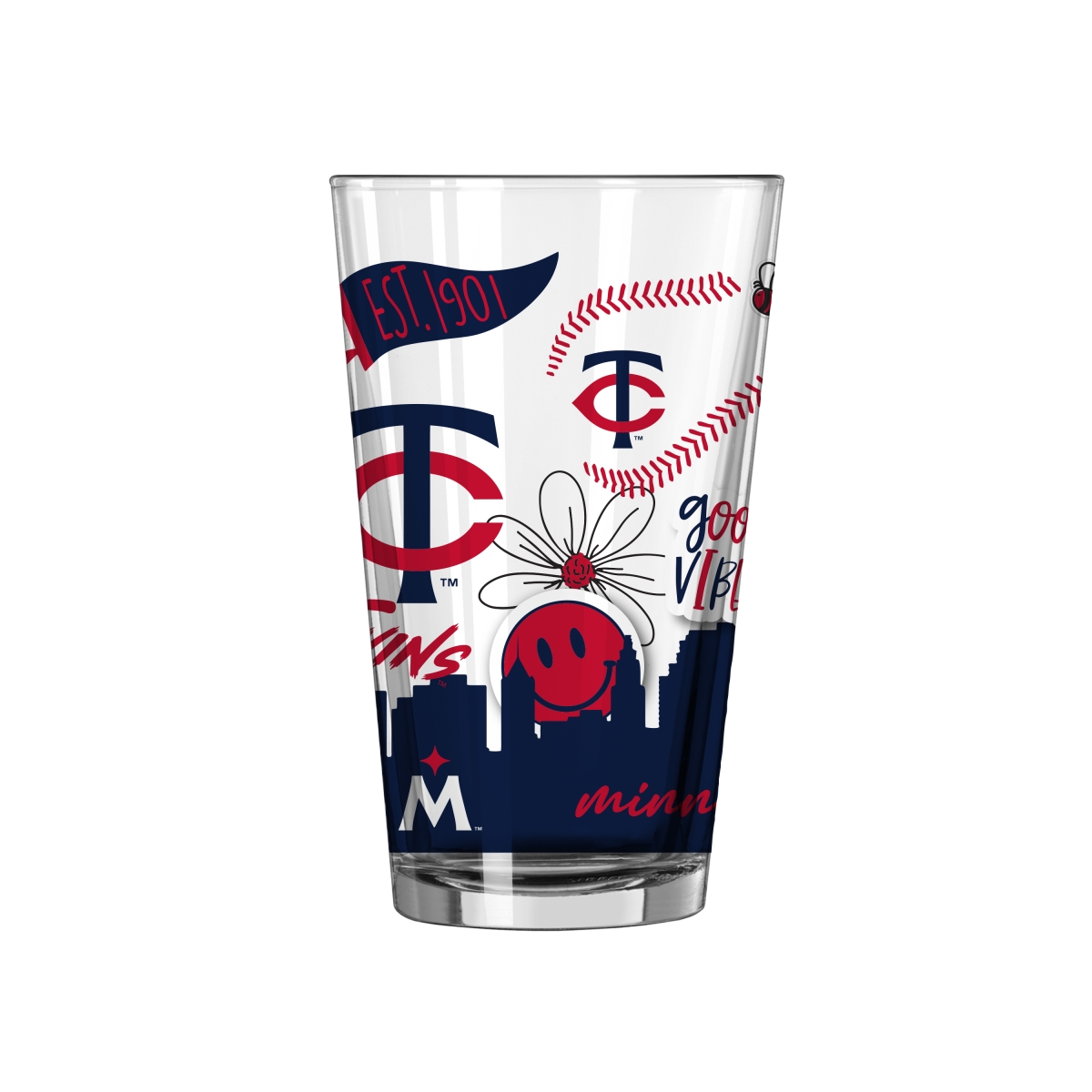 517-G16P-63 Minnesota Twins 16 oz Native Pint Glass