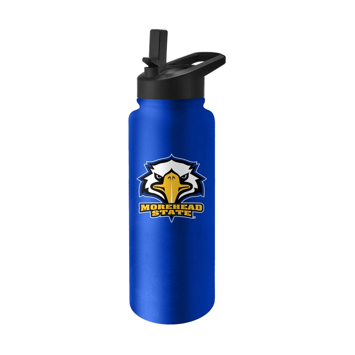 381-S34QB-8 Morehead State Quencher Logo Flip Top Water Bottle