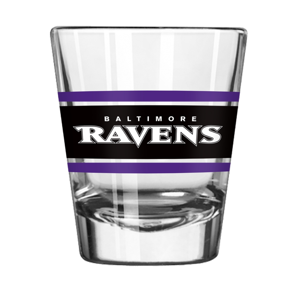 603-G2S-16 Baltimore Ravens 2 oz Stripe Shot Glass