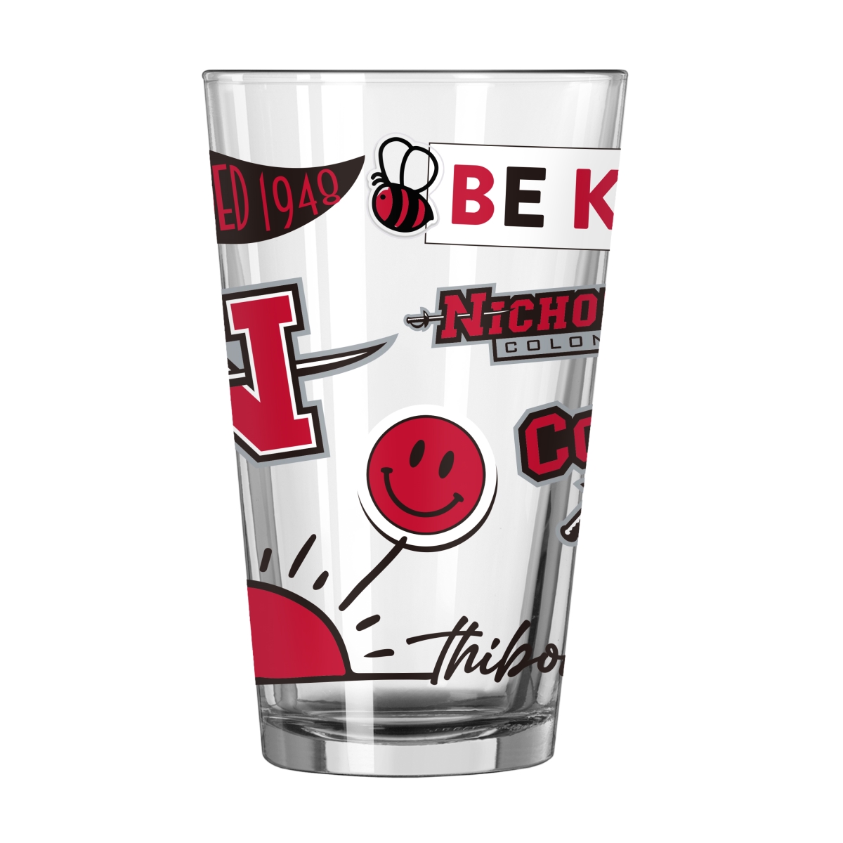 400-G16P-63 16 oz NCAA Nicholls State University Native Pint Glass