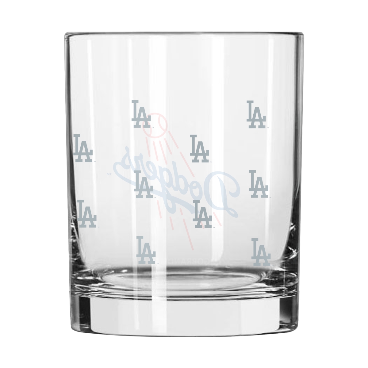 515-G14R-10 LA Dodgers 14 oz Satin Etched Rocks Glass