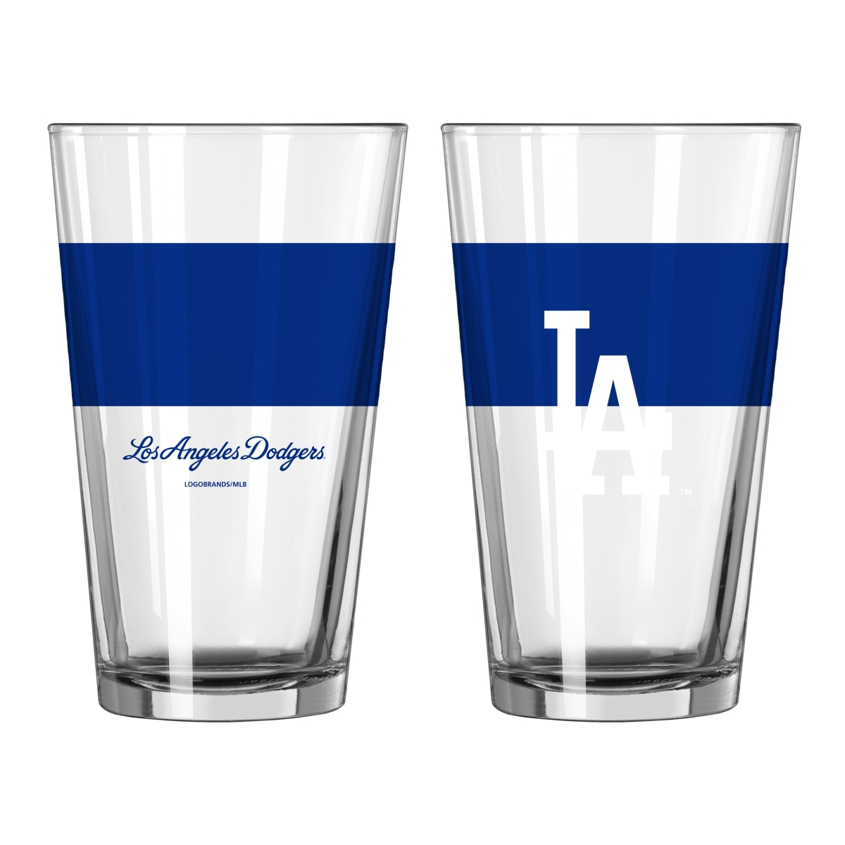 515-G16P-11 Los Angeles Dodgers 16 oz Colorblock Pint Glass