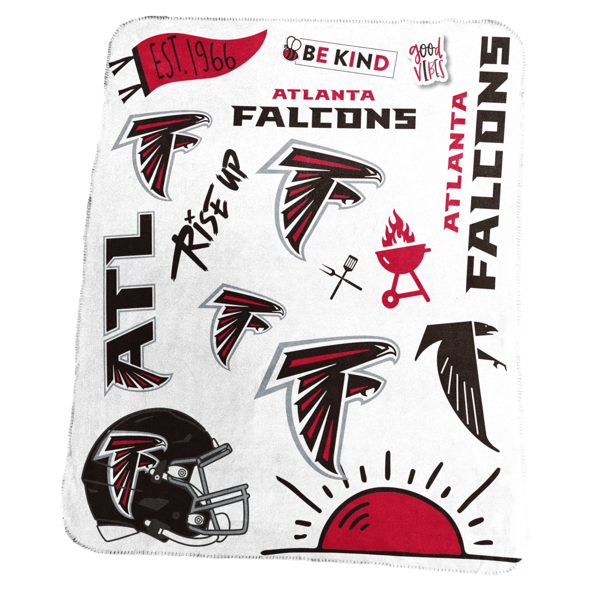 Picture of Logo Brands 602-23-63 Atlanta Falcons Classic Native Fleece Throw