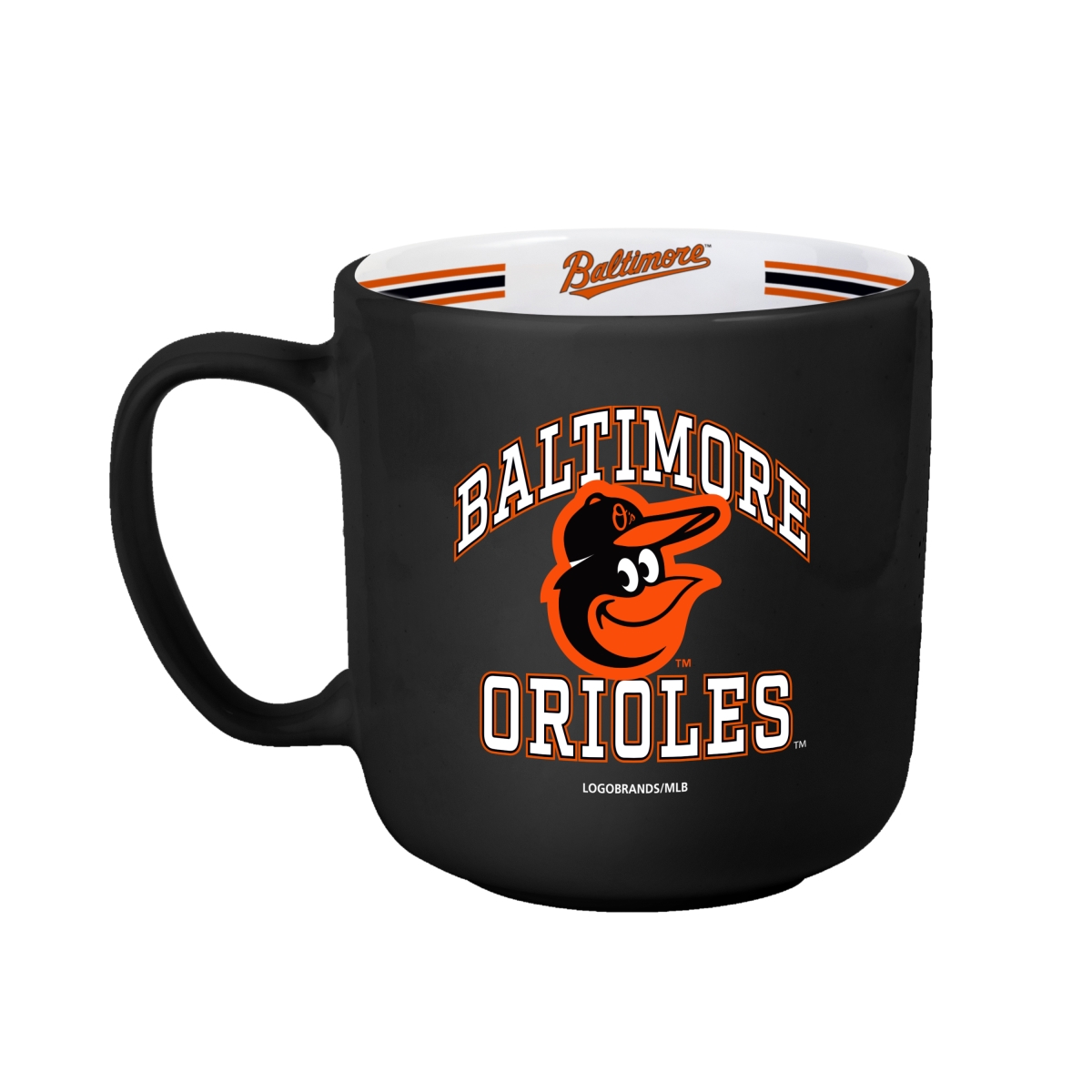 Picture of Logo Brands 504-C15SM Baltimore Orioles 15 oz Stripe Mug