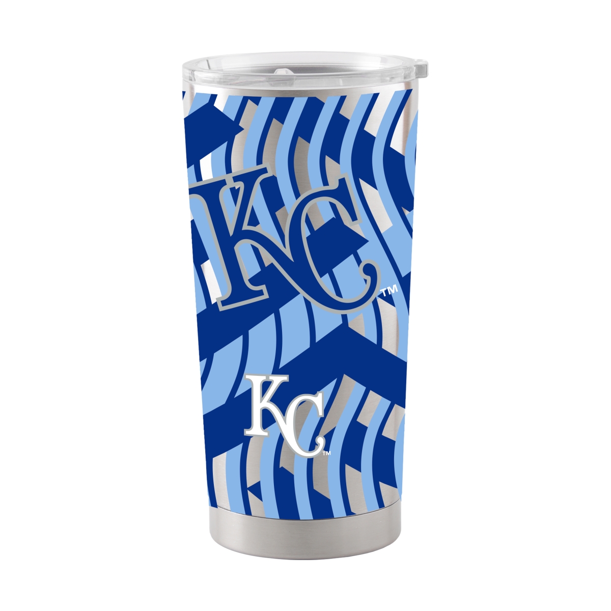 514-S20T-12 K.C Royals 20 oz Flex Silver Stainless Tumbler
