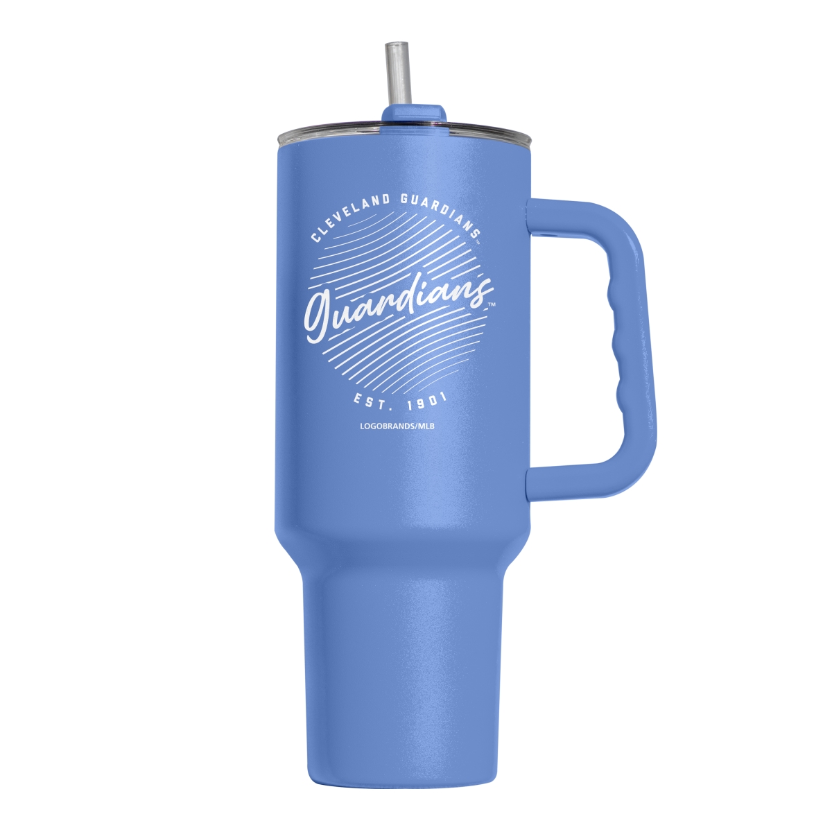 509-S40PT-ARC-35 40 oz Cleveland Guardians Retro Script Powder Coat Tumbler