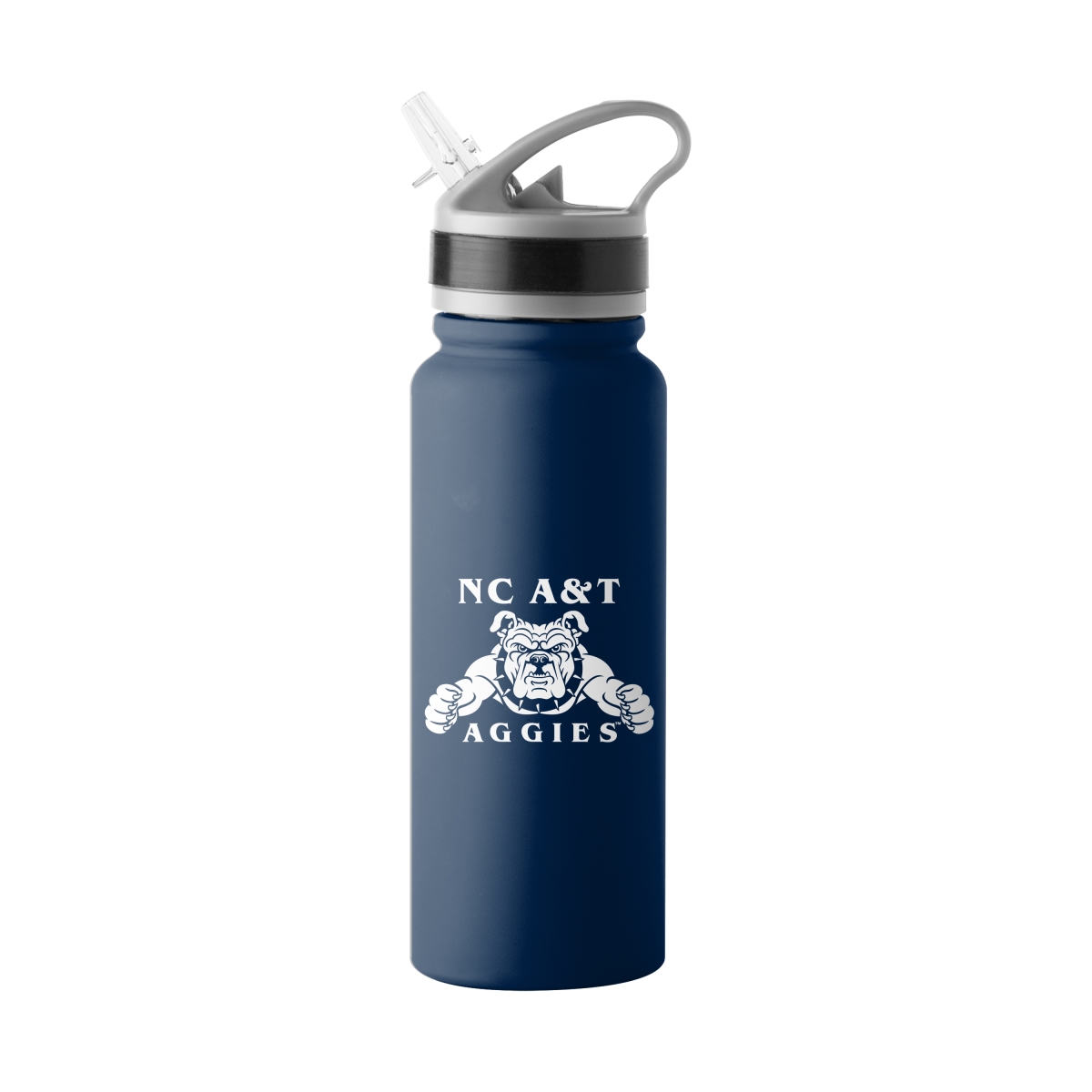 473-S25UFTB-8 NC A&T State 25 oz Logo Single Wall Flip Top Bottle