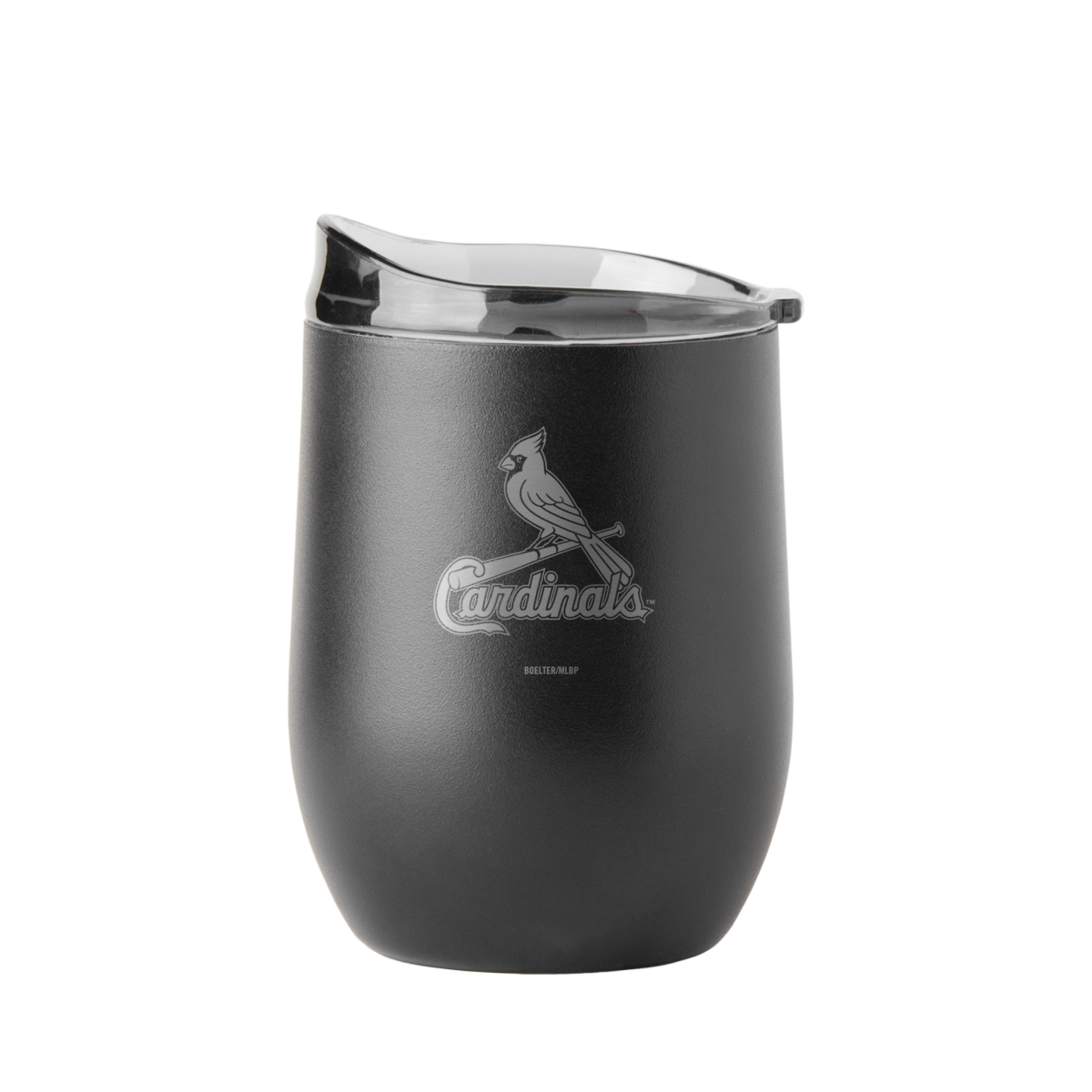 527-S16PCB-BLK-9 St Louis Cardinals 16 oz Etch Black Powder Coat Curved Beverage