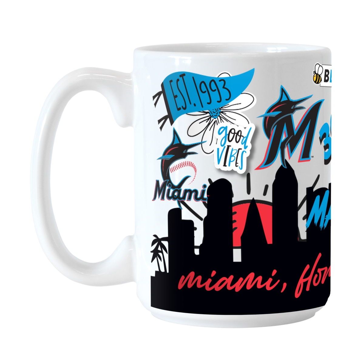 512-C15M-63 Miami Marlins 15 oz Native Sublimated Mug