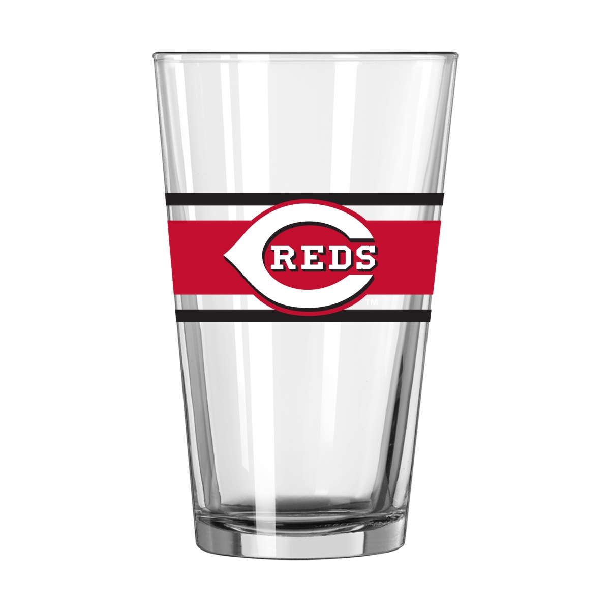 508-G16P-16 16 oz Cincinnati Reds Stripe Pint Glass