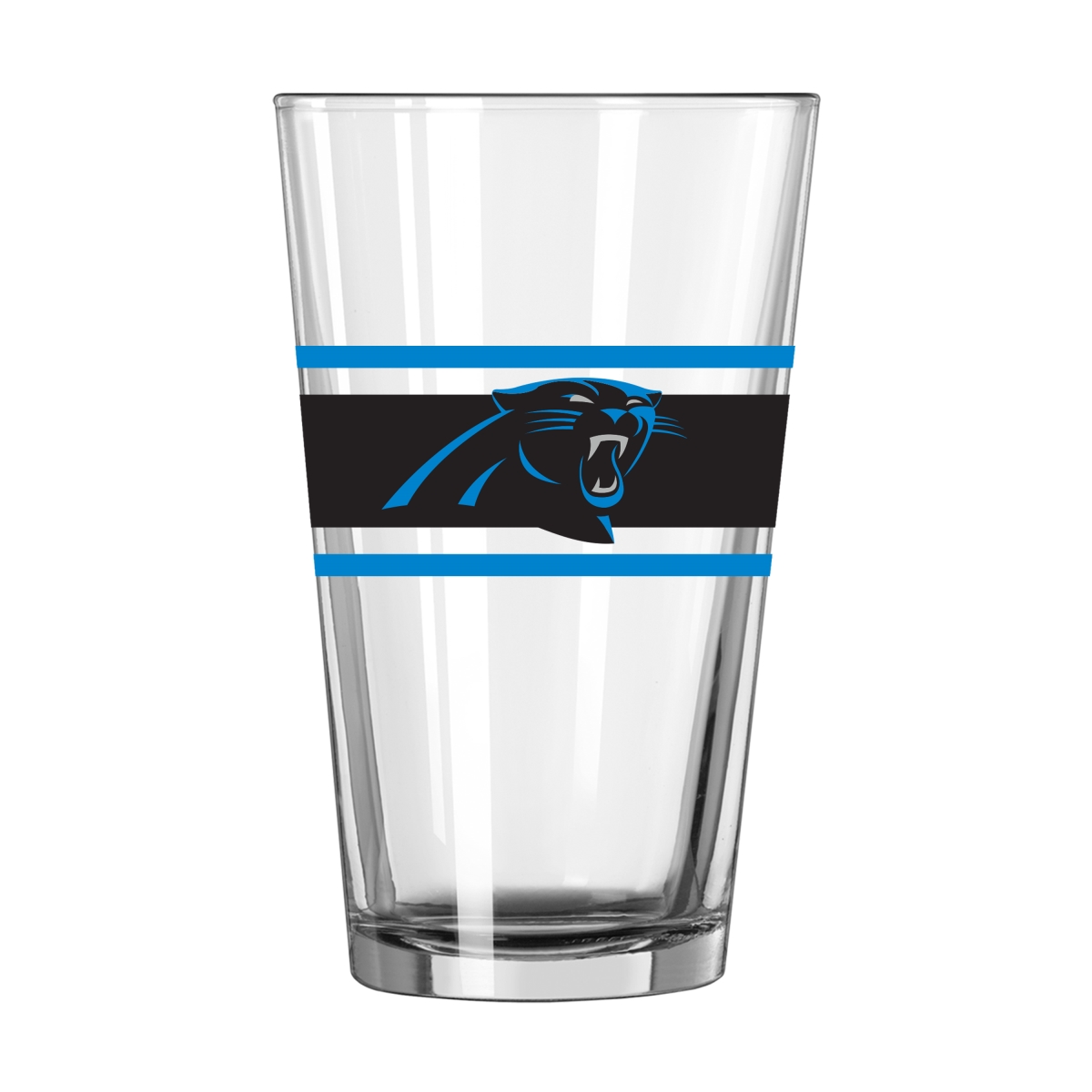 605-G16P-16 Carolina Panthers 16 oz Stripe Pint Glass