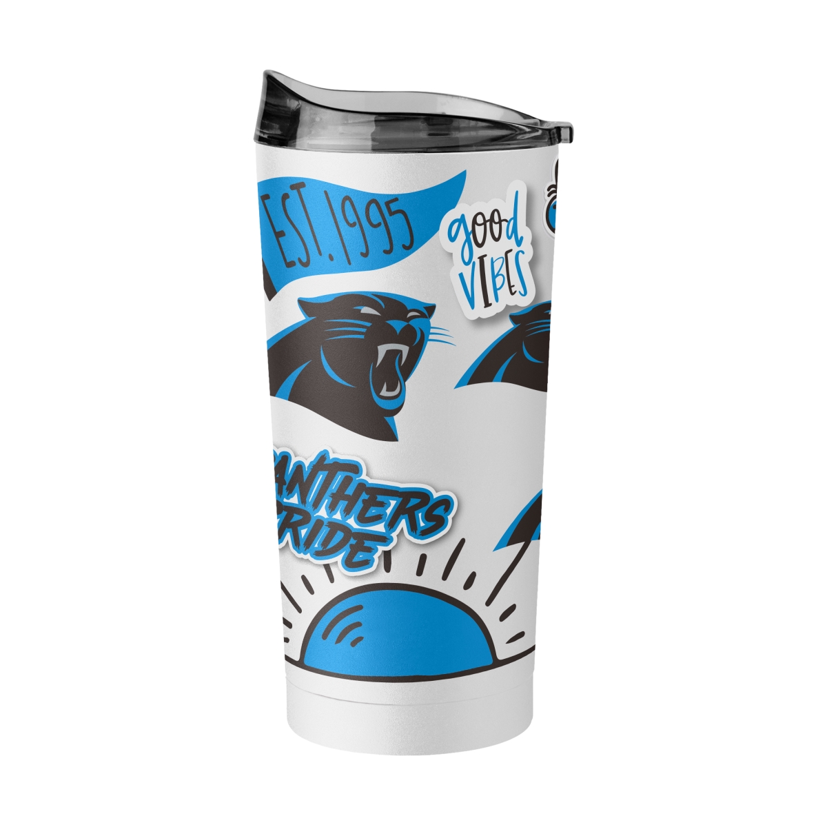 605-S20PT-63 20 oz Carolina Panthers Native Powder Coat Tumbler