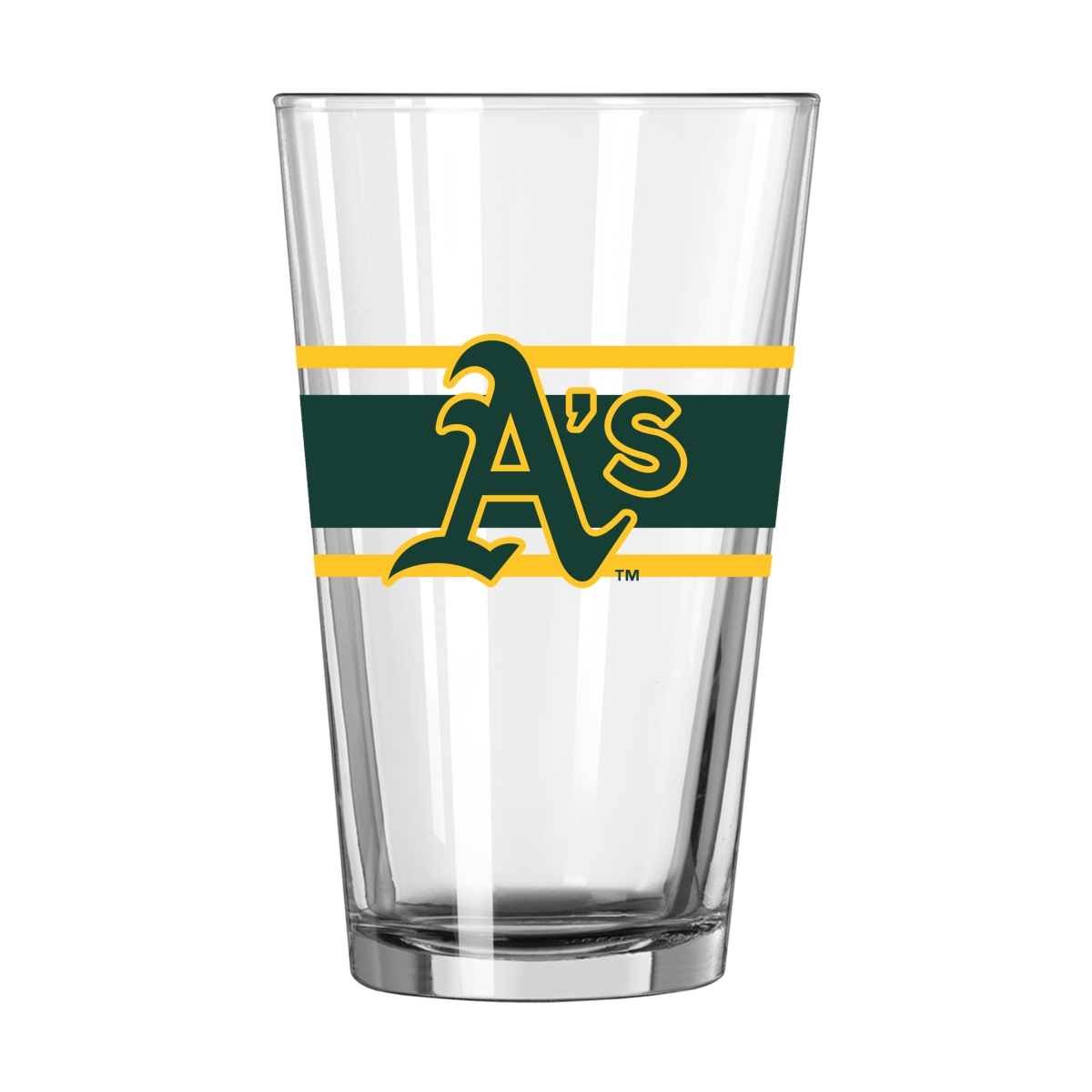 521-G16P-16 Oakland Athletics 16 oz Stripe Pint Glass