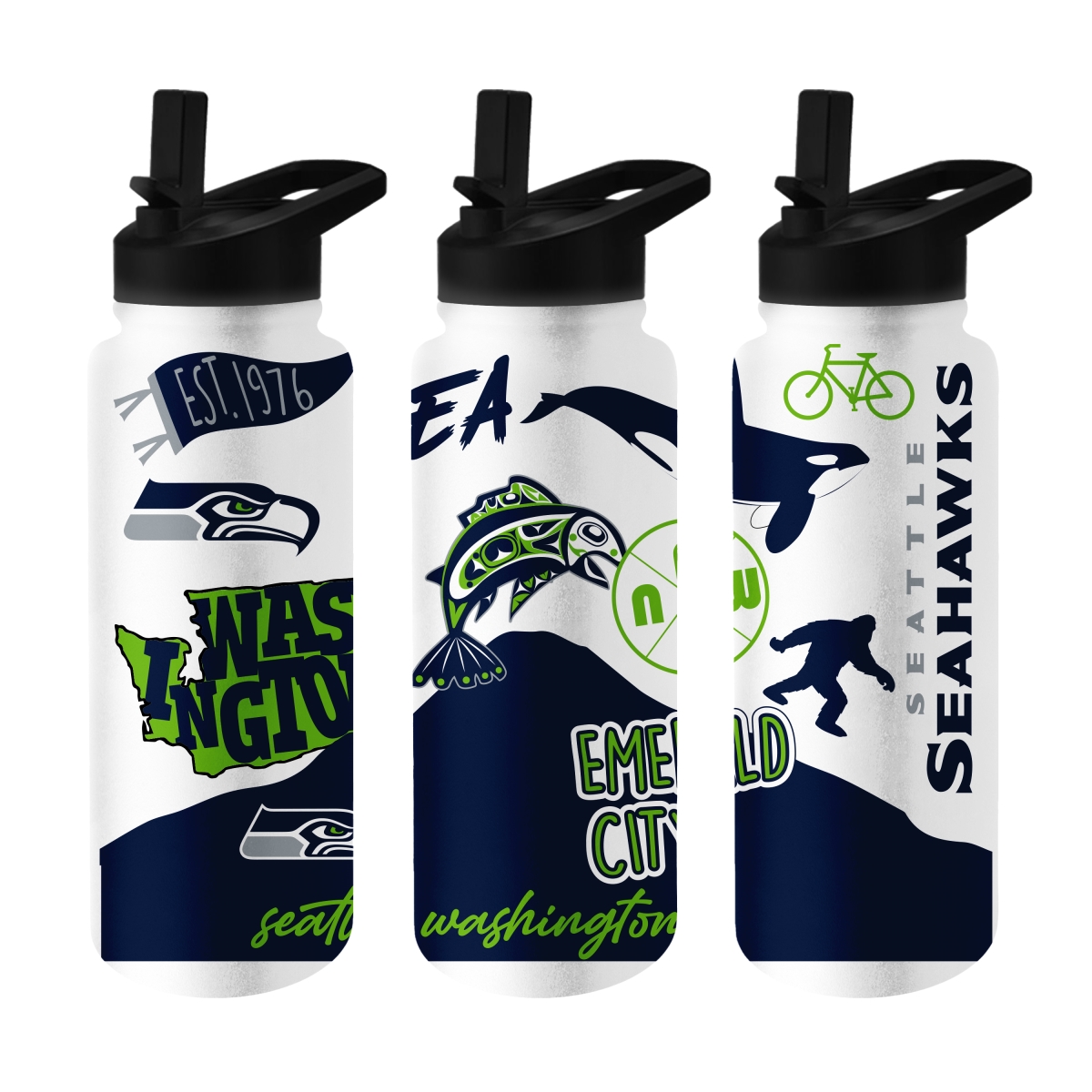 628-S34QB-63 Seattle Seahawks 34 oz Native Quencher Bottle