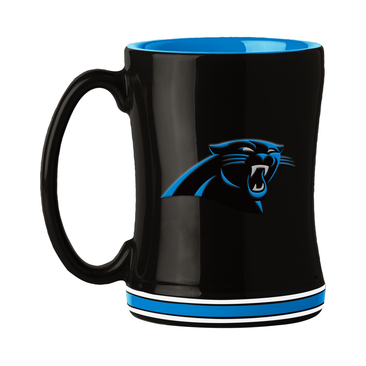 605-C14RM Carolina Panthers 14 oz Relief Mug