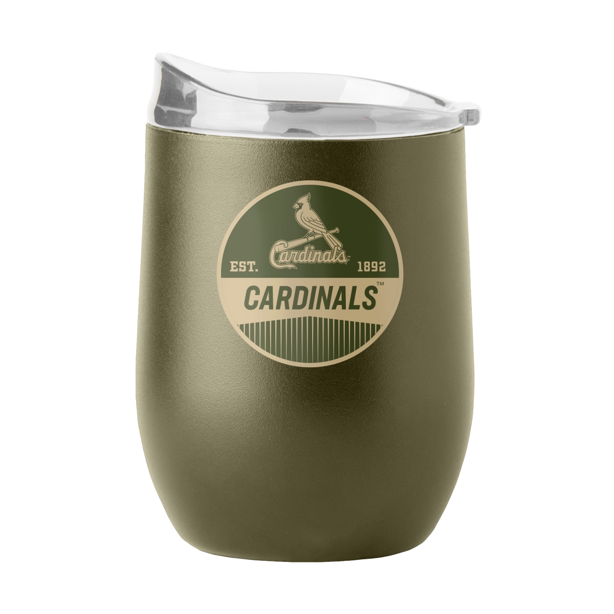 527-S16PB-OLV-47 St Louis Cardinals 16 oz Decal Powder Coat Curved Beverage