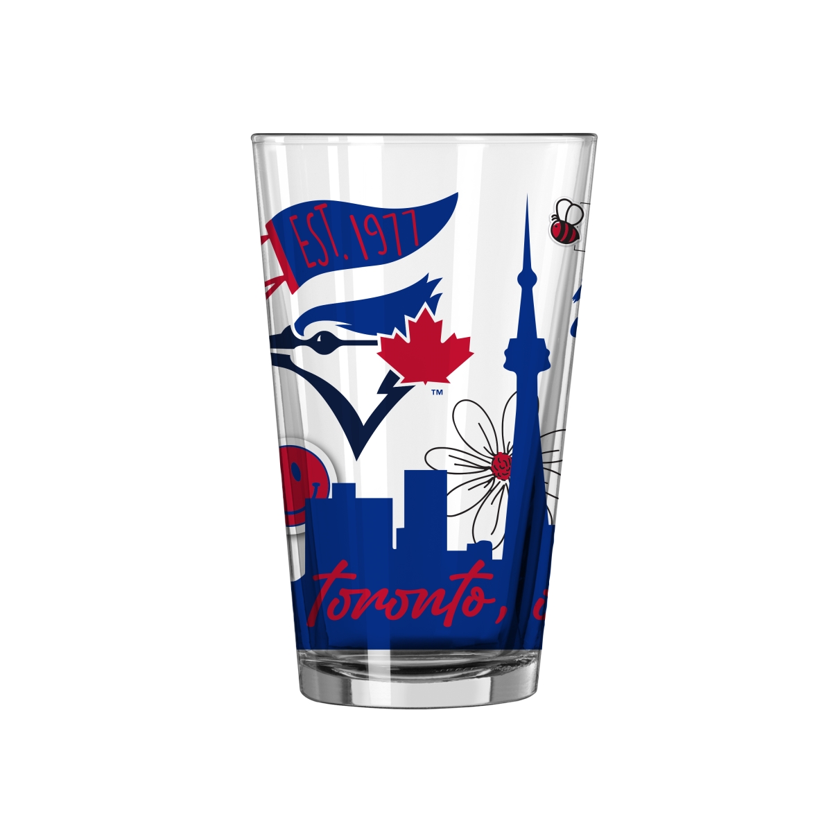 530-G16P-63 Toronto Blue Jays 16 oz Native Pint Glass