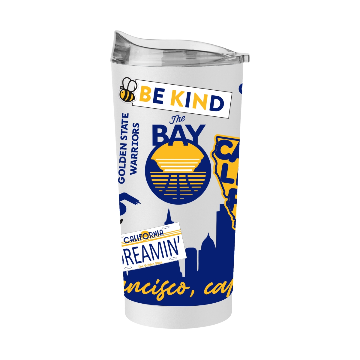 709-S20PT-63 Golden State Warriors 20 oz Native Powder Coat Tumbler