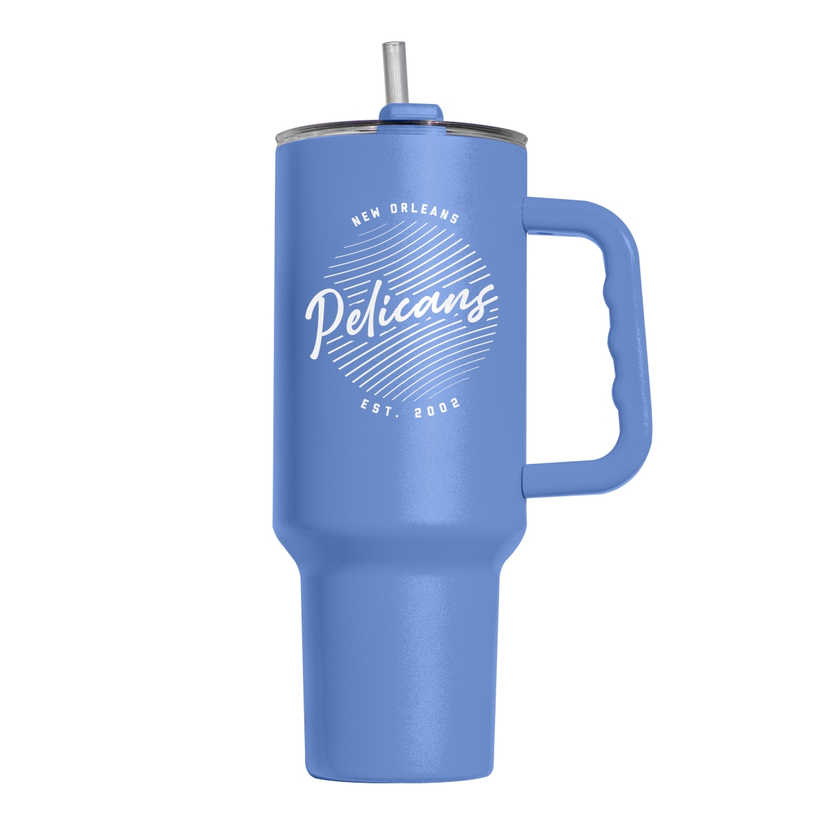 719-S40PT-ARC-35 40 oz   Orleans Pelicans Retro Script Powder Coat Tumbler