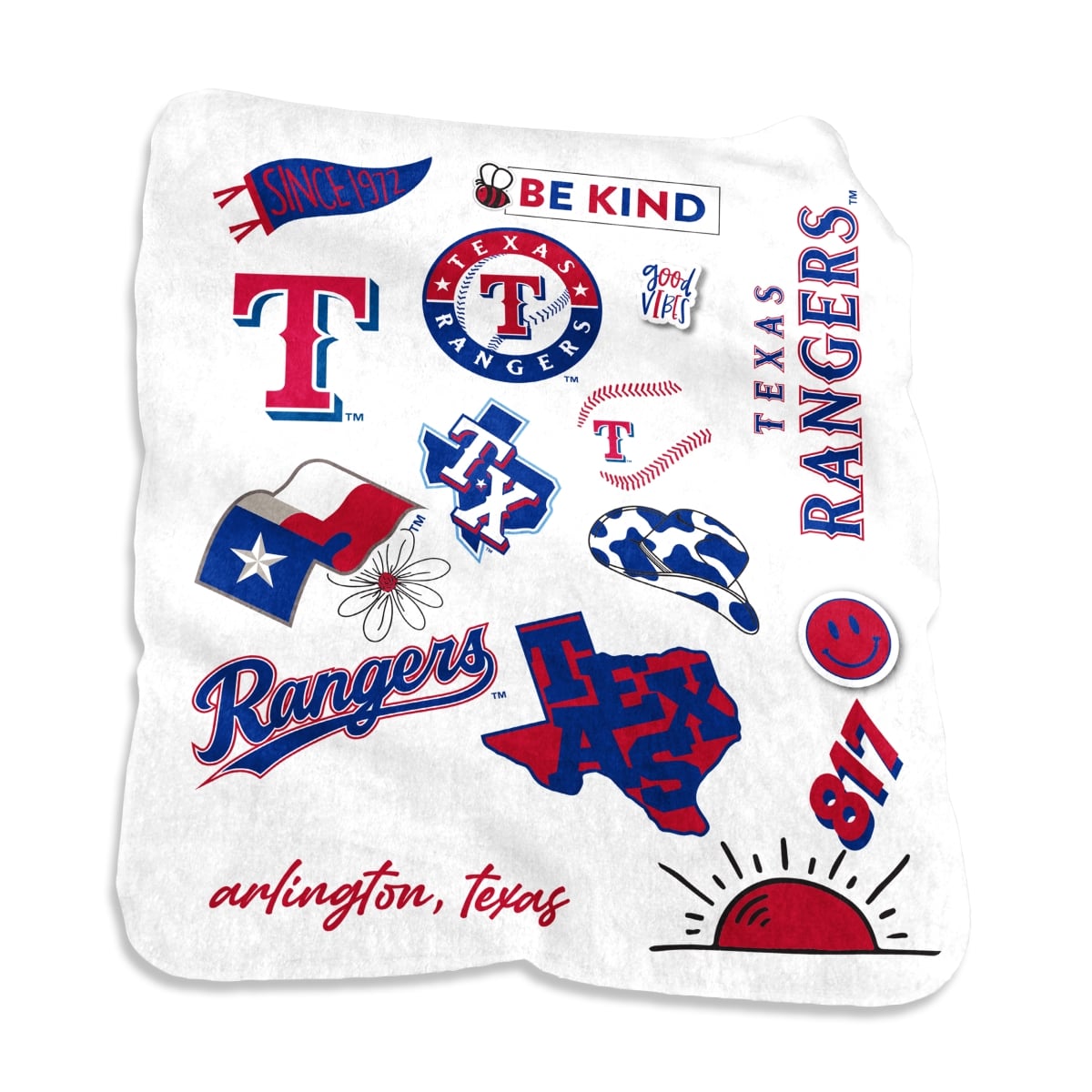529-26-63 Texas Rangers Native Raschel Throw