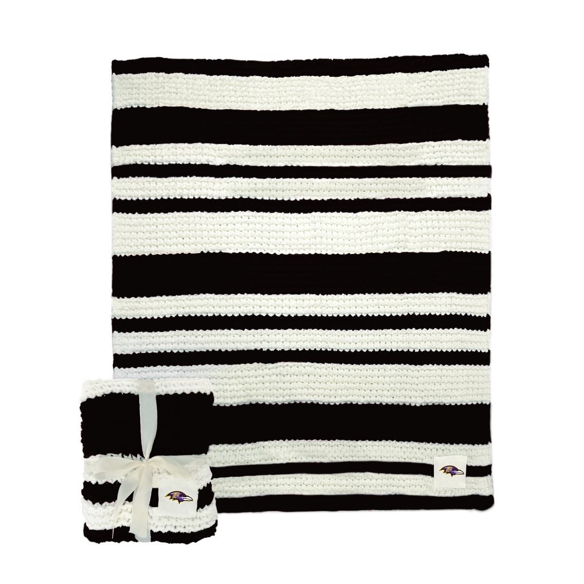 603-282 50 x 60 in. Baltimore Ravens Cable Knit Throw