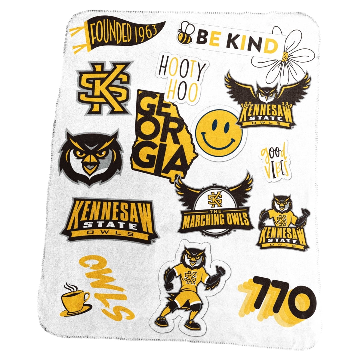 577-23-63 NCAA Kennesaw State University Classic Native Fleece Throw Blanket