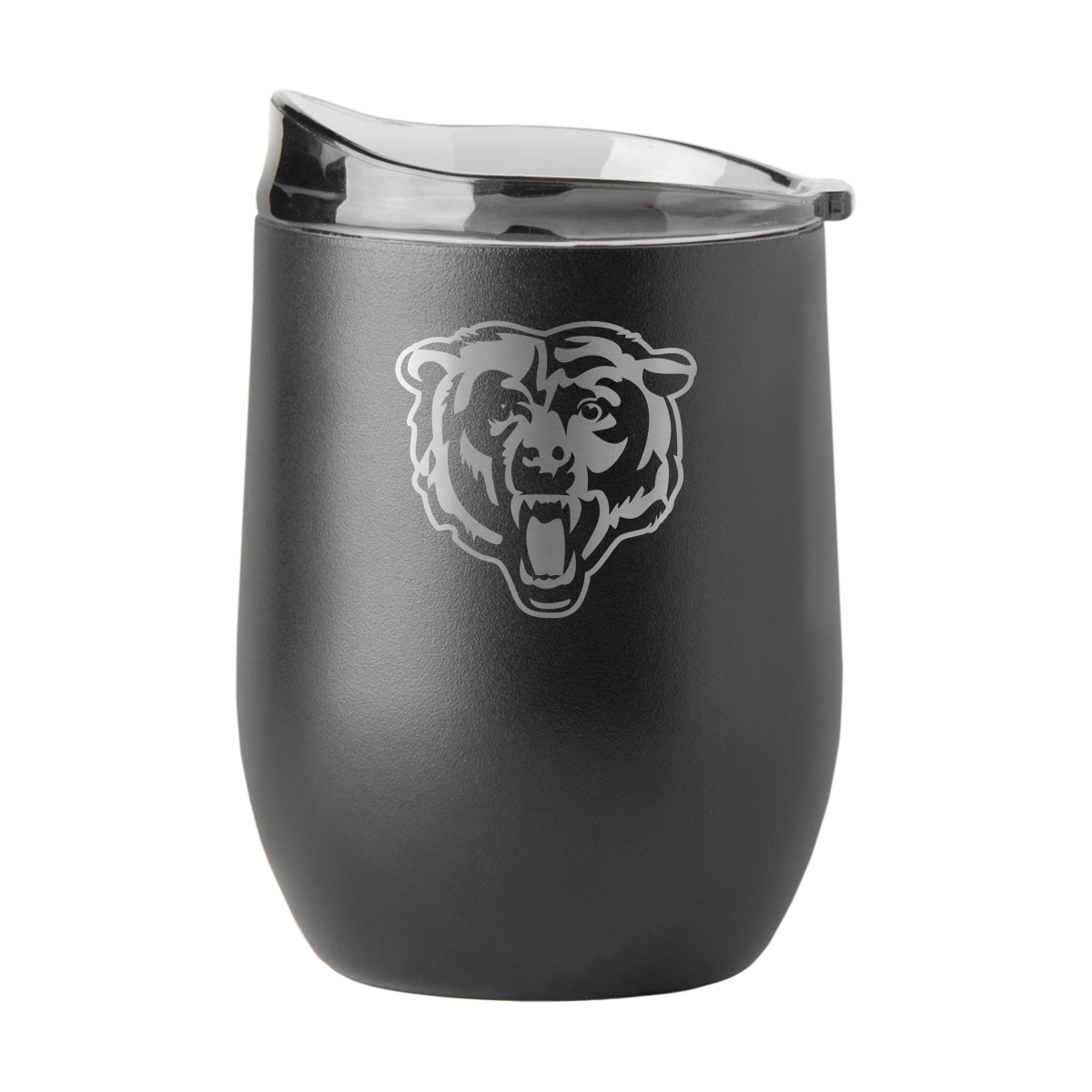 606-S16PB-BLK-9 Chicago Bears Curved Beverage Etched Tumbler