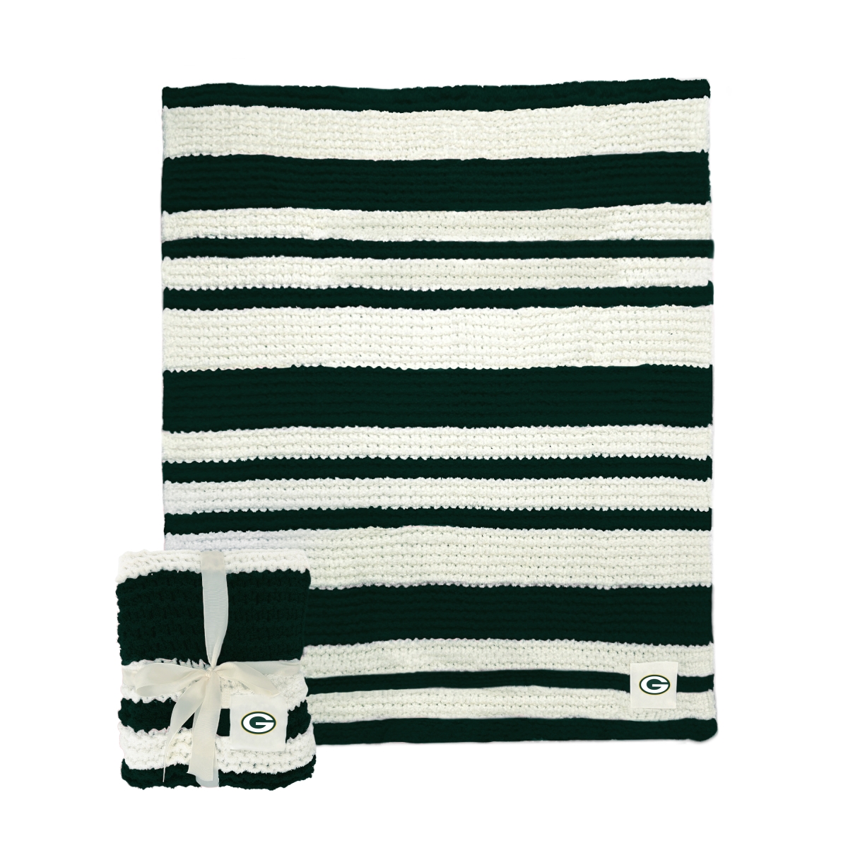 612-282 50 x 60 in. Green Bay Packers Cable Knit Throw