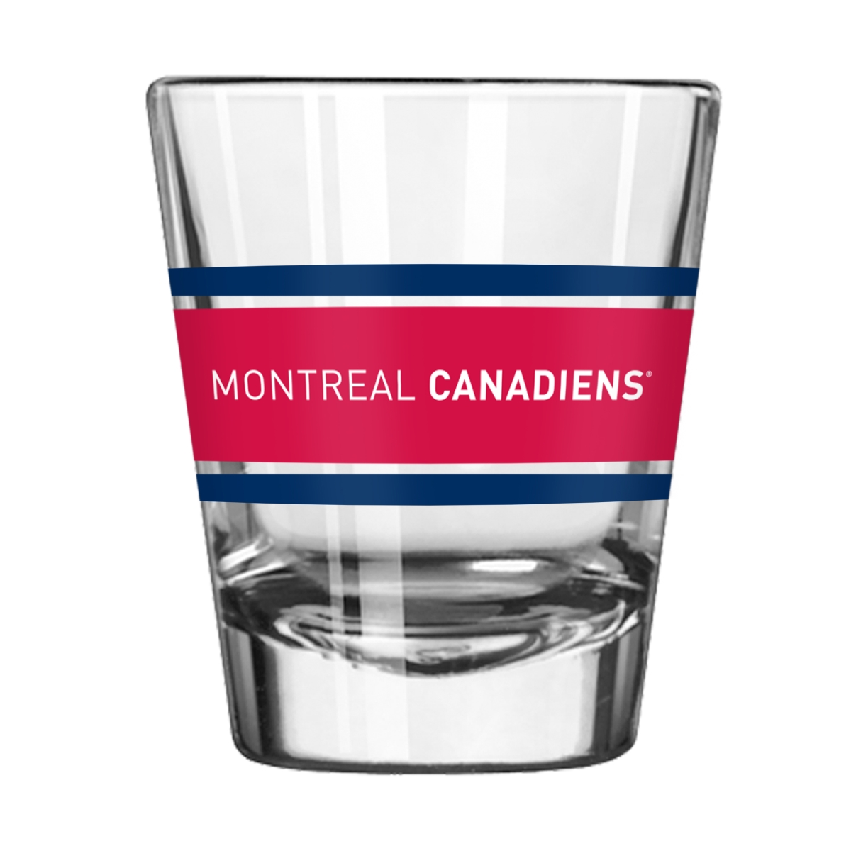 Picture of Logo Brands 816-G2S-16 Montreal Canadiens 2 oz Stripe Shot Glass