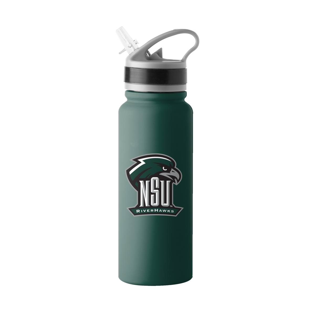 834-S25UFTB-8 Northeastern State 25 oz Logo Stainless Single Wall Flip Top Bottle