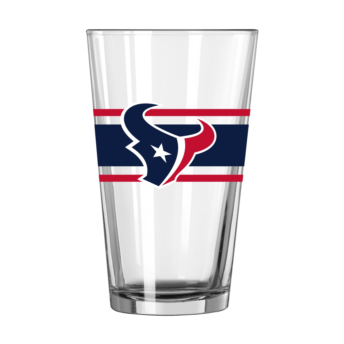 613-G16P-16 Houston Texans 16 oz Stripe Pint Glass