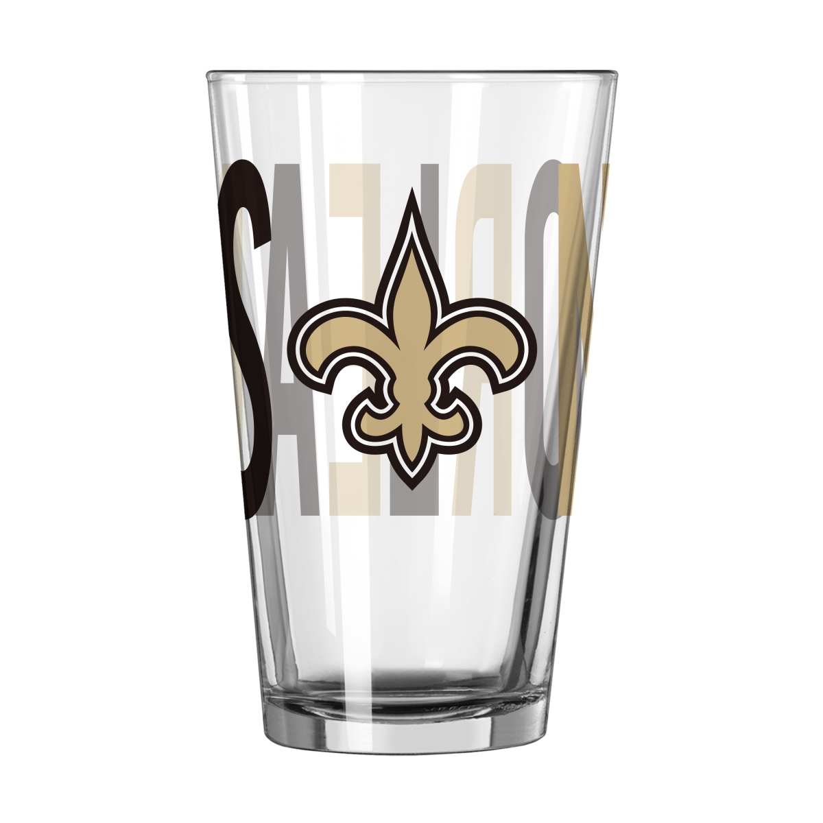 620-G16P-4 Orleans Saints 16 oz Overtime Pint Glass