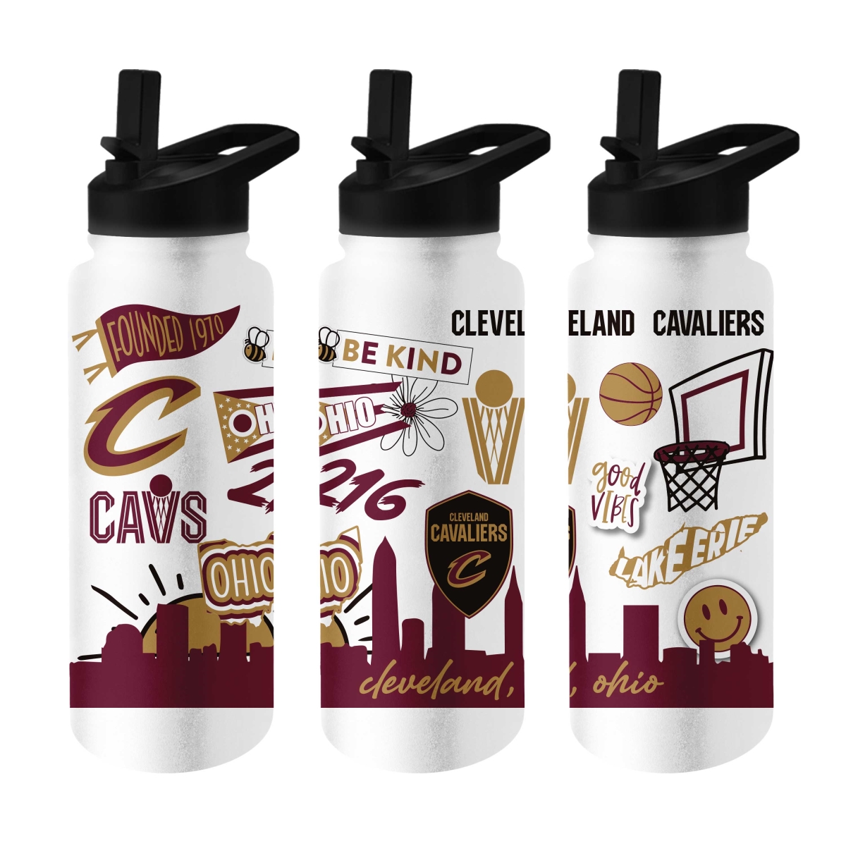 705-S34QB-63 Cleveland Cavaliers 34 oz Native Quencher Bottle