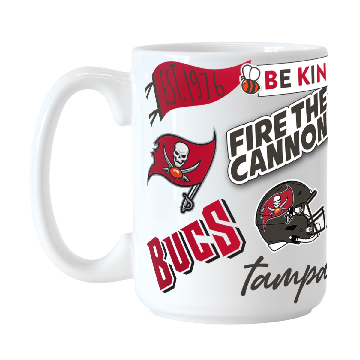 Picture of Logo Brands 630-C15M-63 Tampa Bay Buccaneers 15 oz Native Sublimated Mug