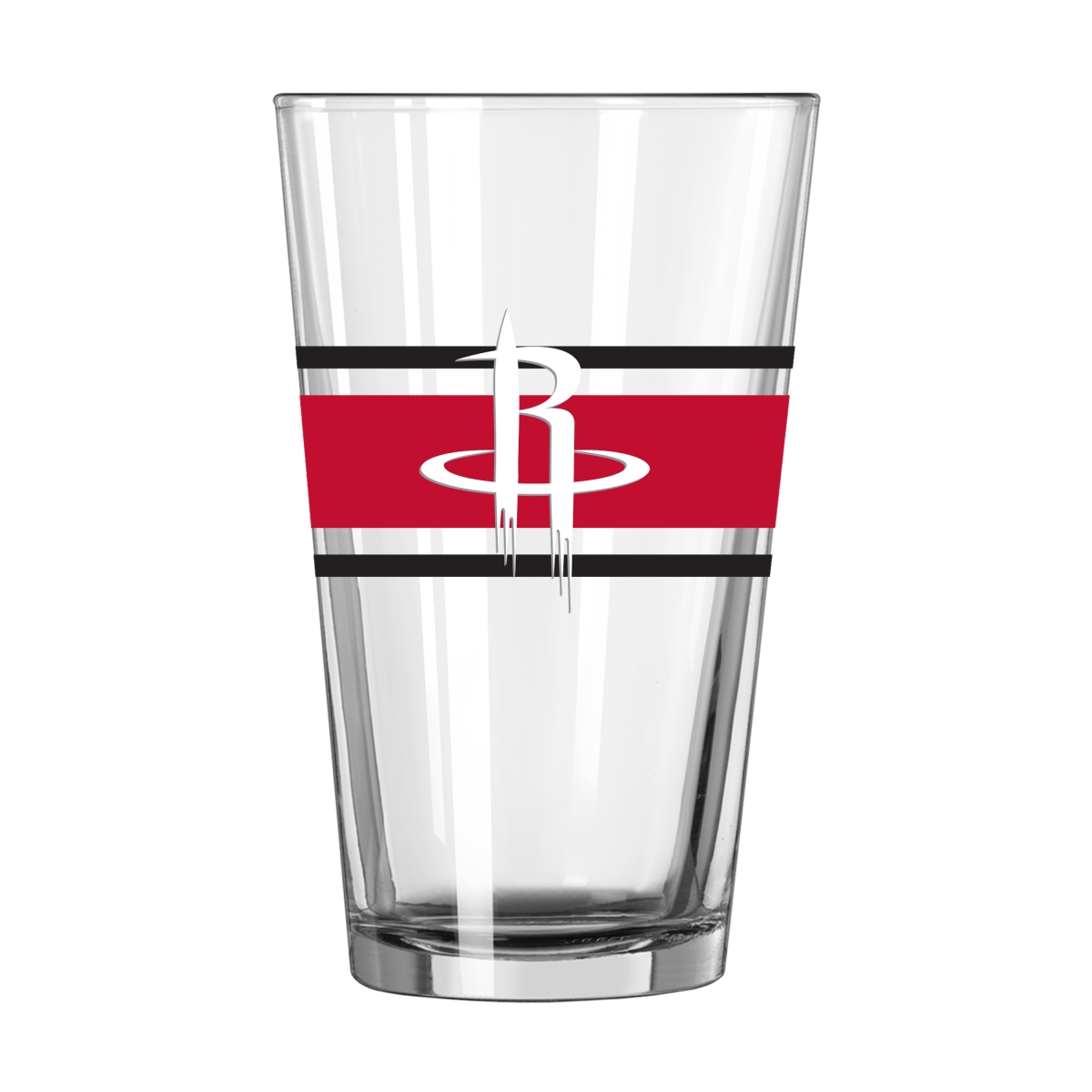 710-G16P-16 Houston Rockets 16 oz Stripe Pint Glass