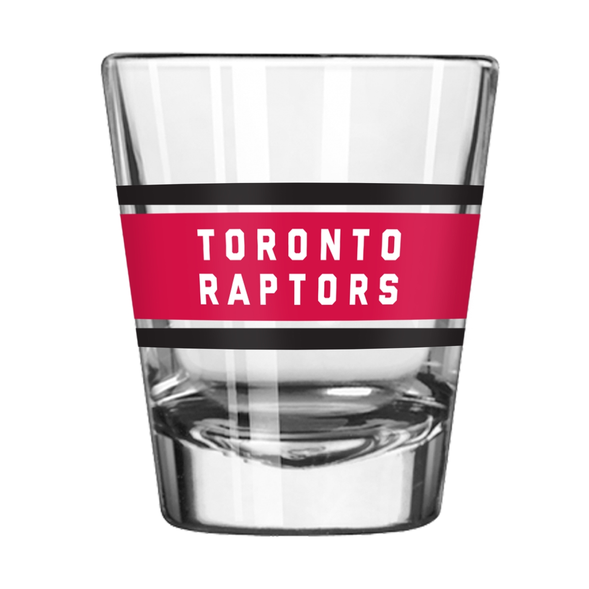 Picture of Logo Brands 728-G2S-16 Toronto Raptors 2 oz Stripe Shot Glass