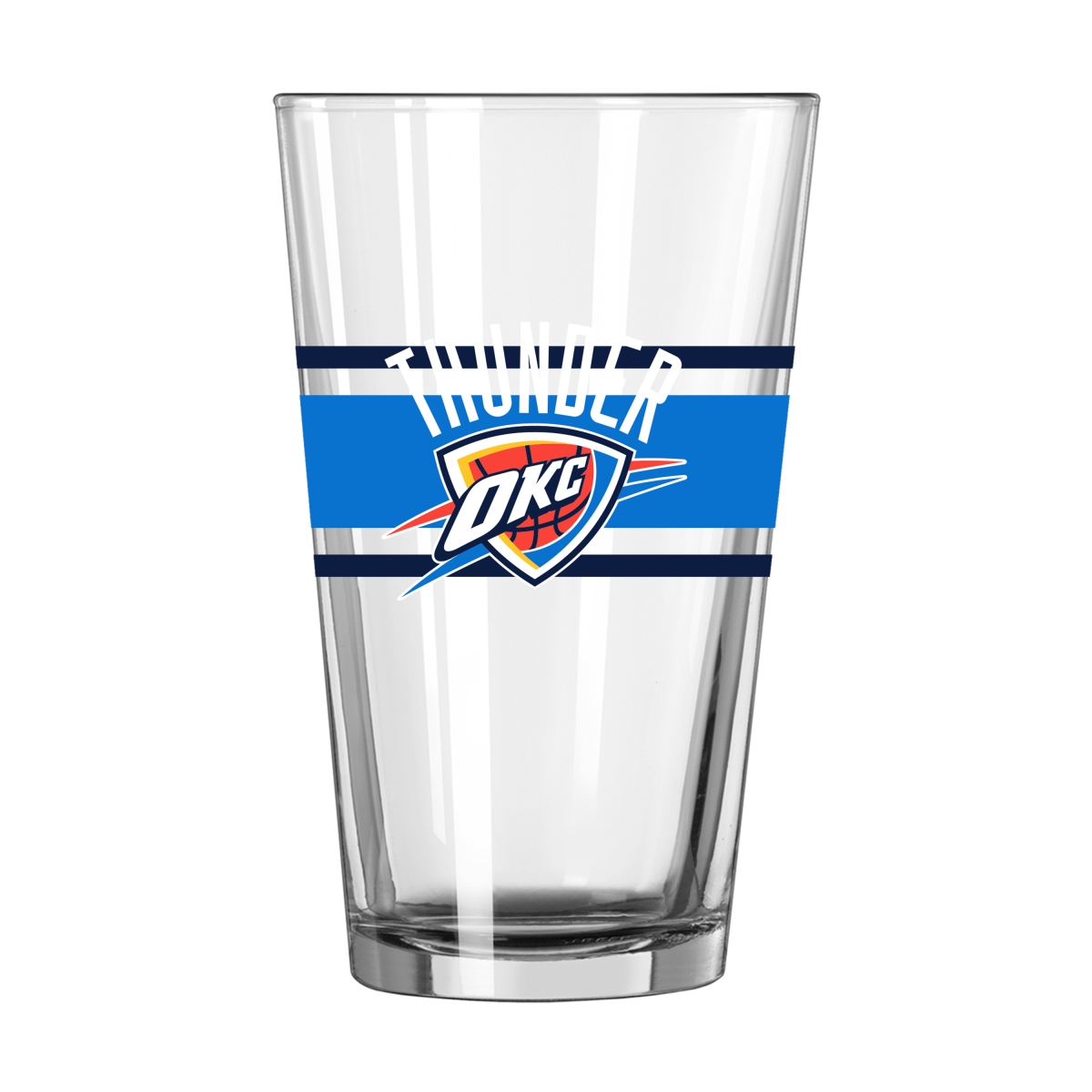 721-G16P-16 Oklahoma City Thunder 16 oz Stripe Pint Glass