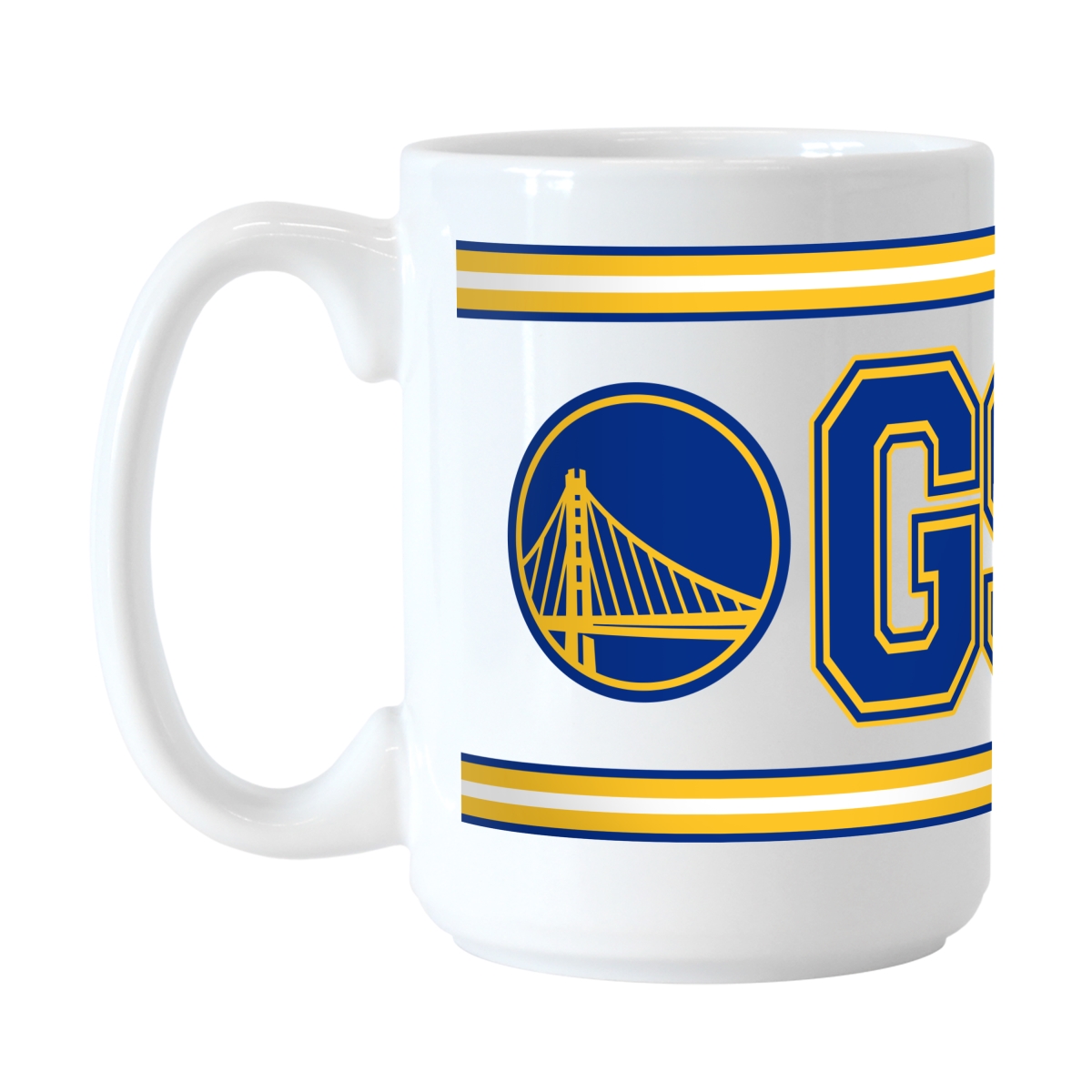 709-C15M-4S 15 oz Golden State Warriors Overtime Stripe Sublimated Mug