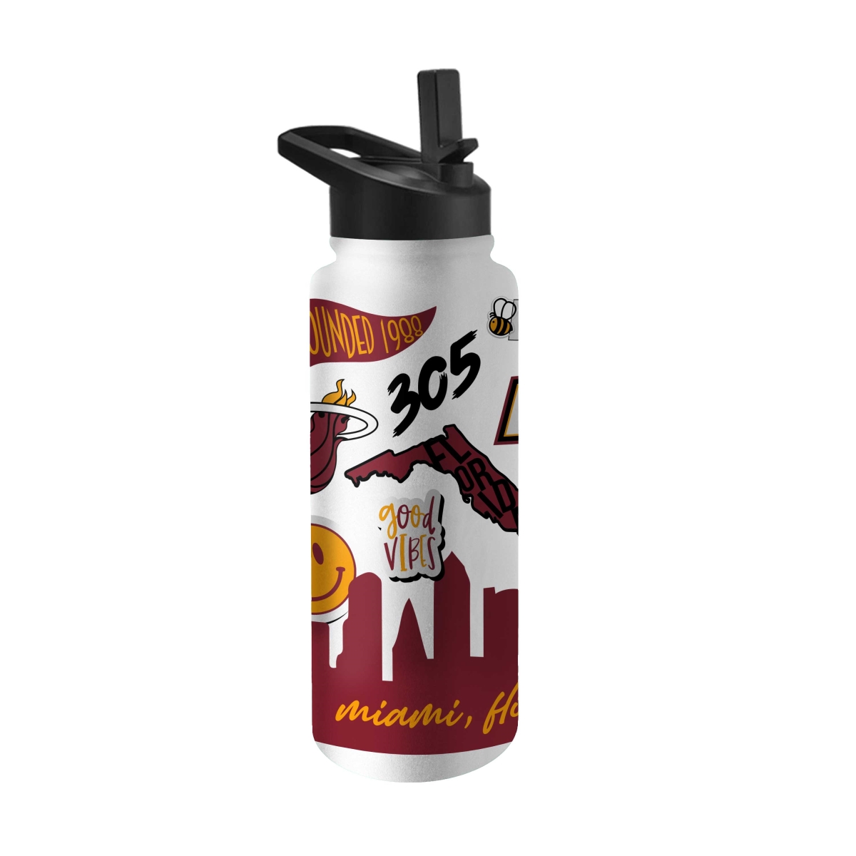 715-S34QB-63 Miami Heat 34 oz Native Quencher Bottle