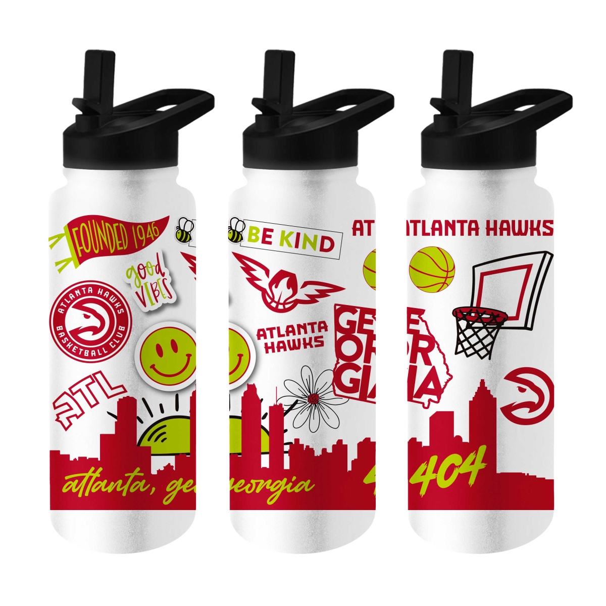 701-S34QB-63 Atlanta Hawks 34 oz Native Quencher Bottle