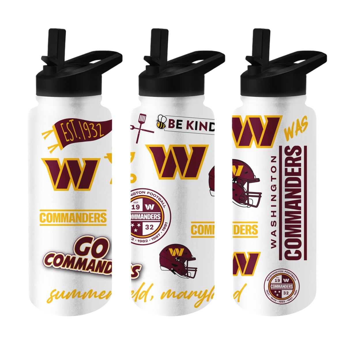 632-S34QB-63 34 oz Washington Commanders Native Quencher Bottle