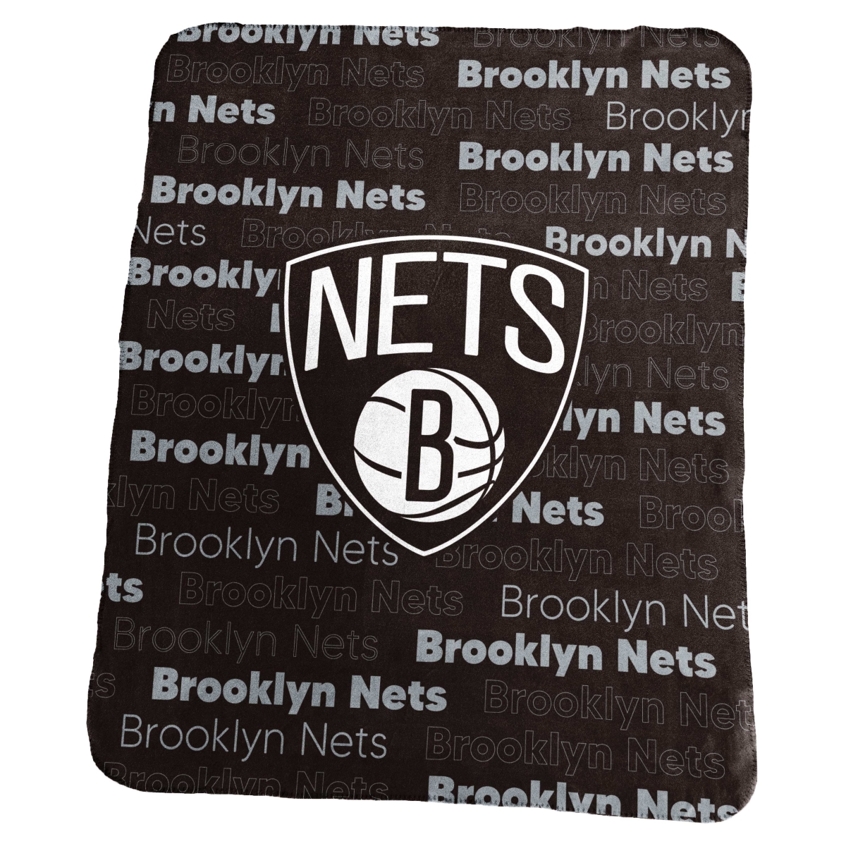 718-23C 50 x 60 in. Brooklyn Nets Classic Fleece Throw Blanket - Brown