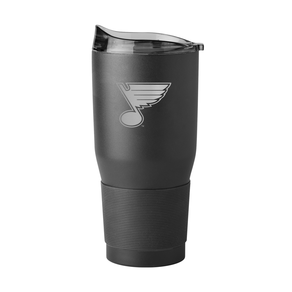 Picture of Logo Brands 826-S30PT-BLK-9 St. Louis Blues Etched 30 oz Black Powder Coat Tumbler