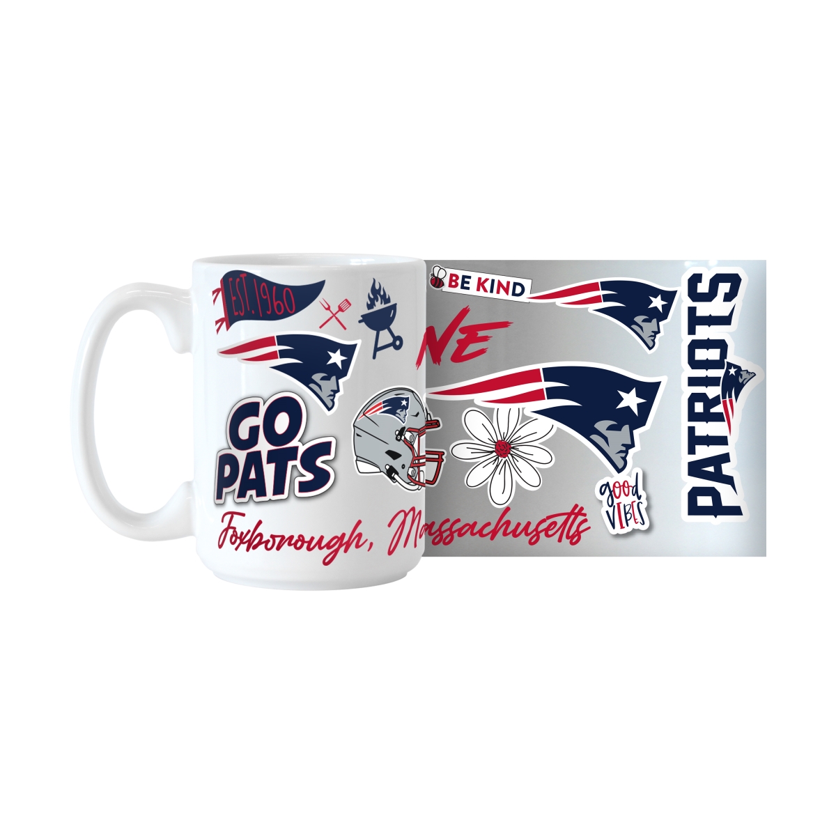 619-C15M-63 15 oz NFL England Patriots Native Sublimated Mug