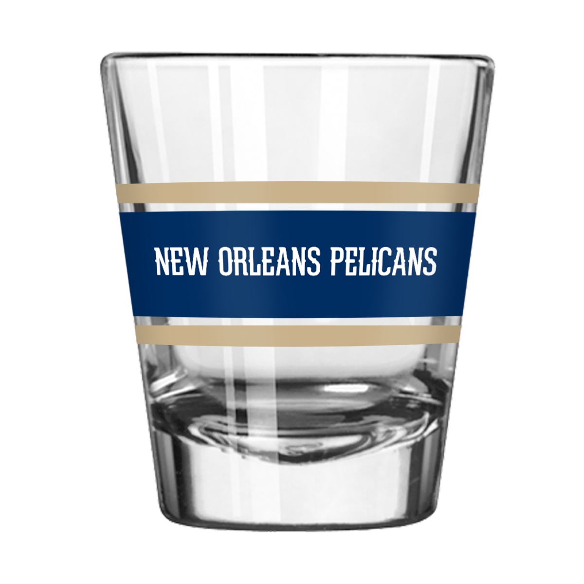 719-G2S-16   Orleans Pelicans 2 oz Stripe Shot Glass