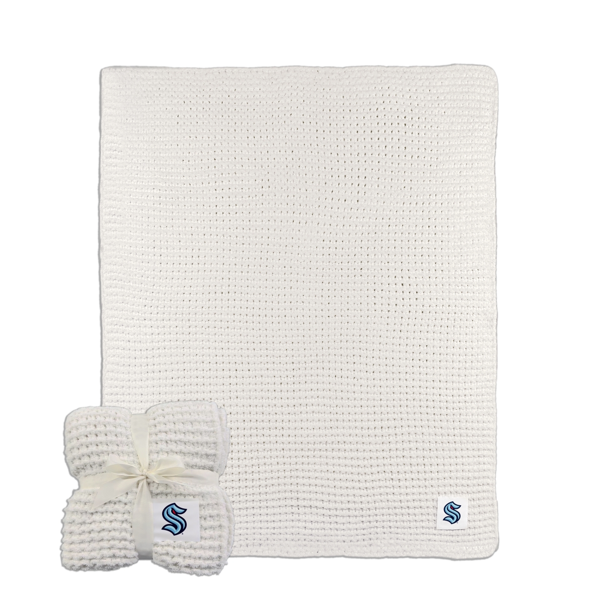 846-282-IVY 50 x 60 in. Seattle Kraken Ivory Cable Knit Throw