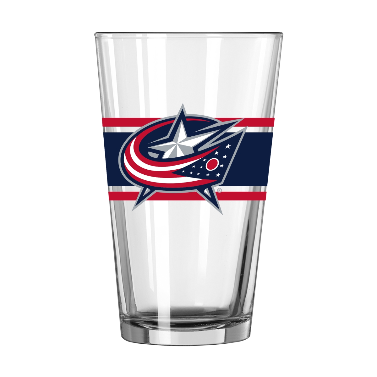 809-G16P-16 16 oz Columbus Blue Jackets Stripe Pint Glass
