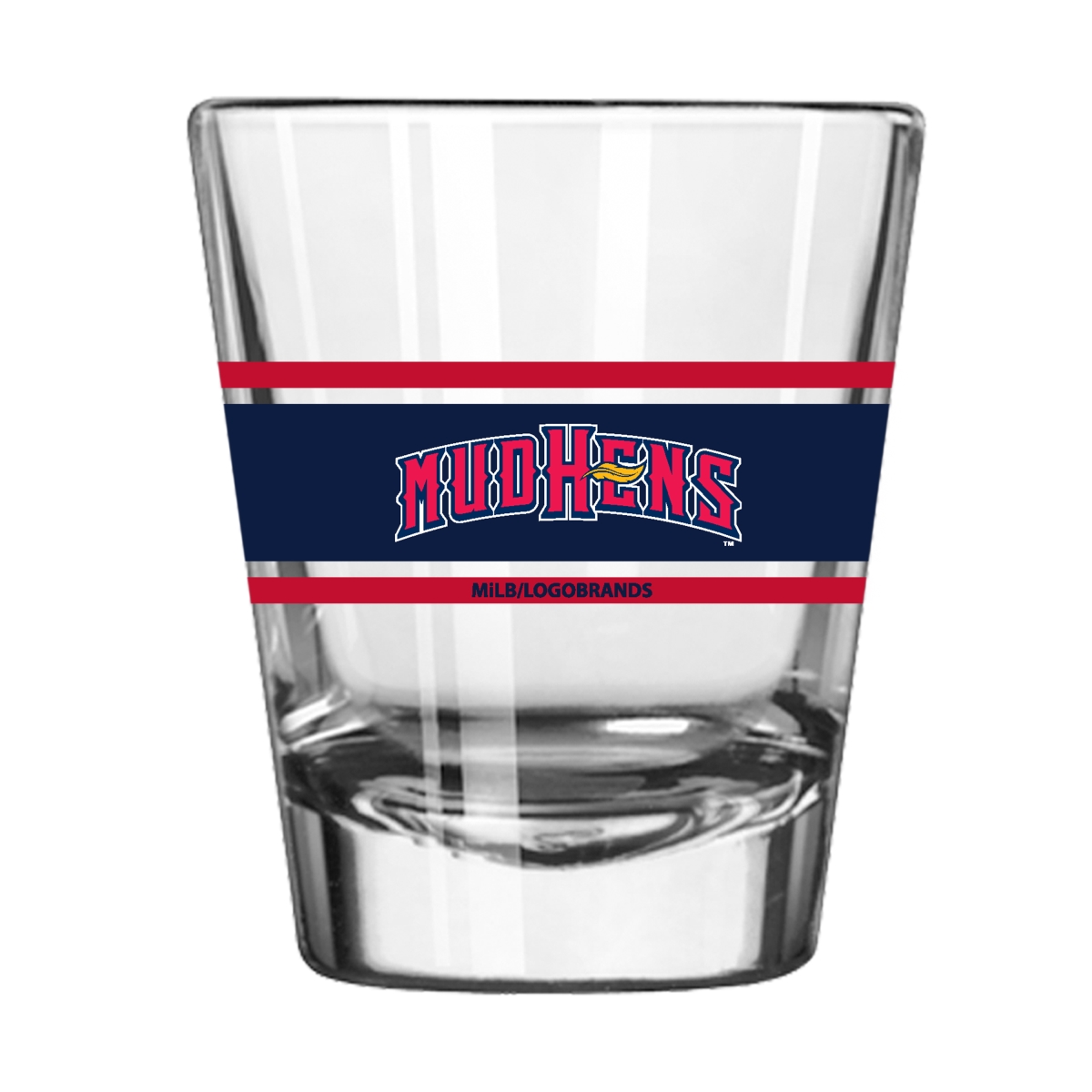 C4521-G2S-16 Toledo Mud Hens 2 oz Stripe Shot Glass