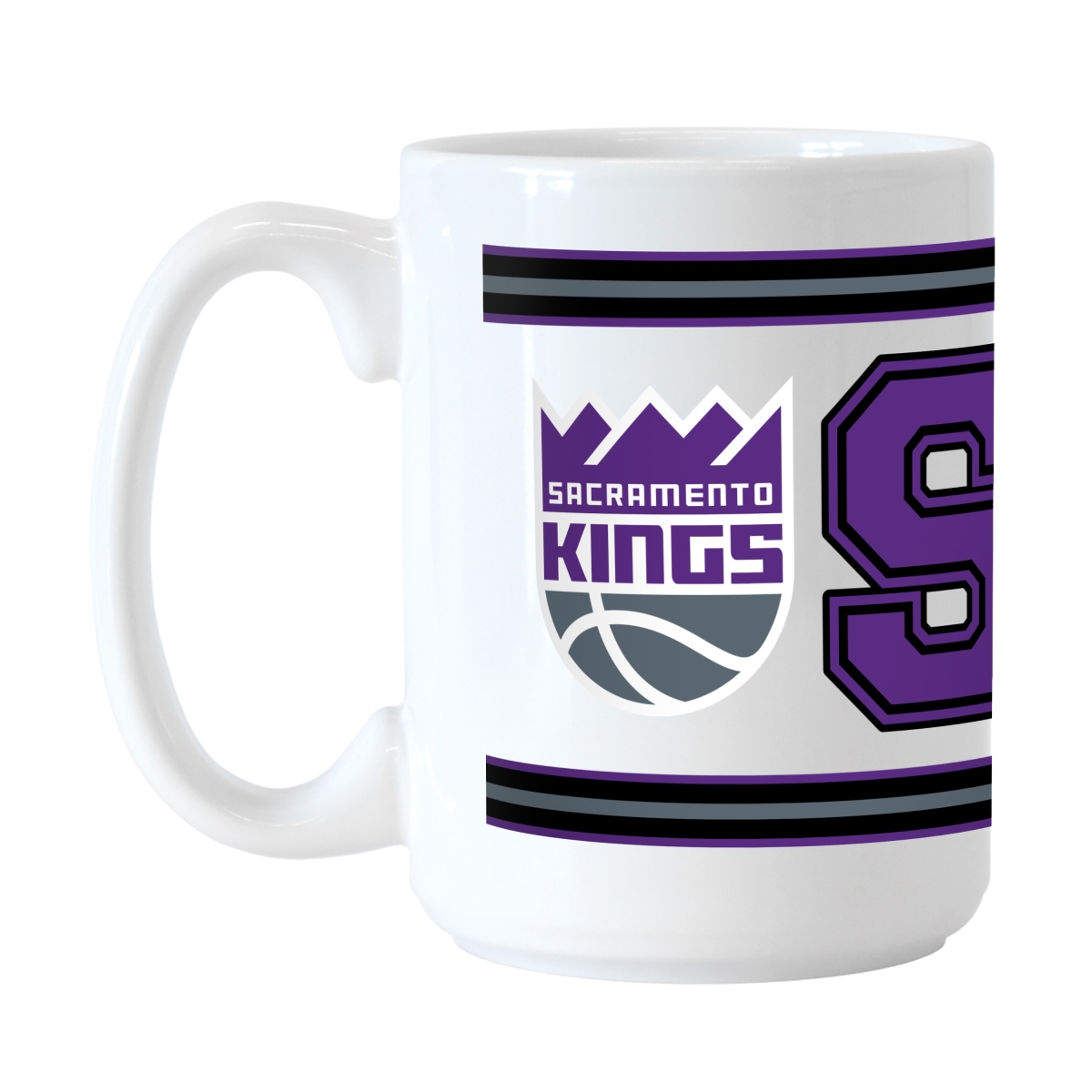 726-C15M-4S 15 oz Sacramento Kings Overtime Stripe Sublimated Mug