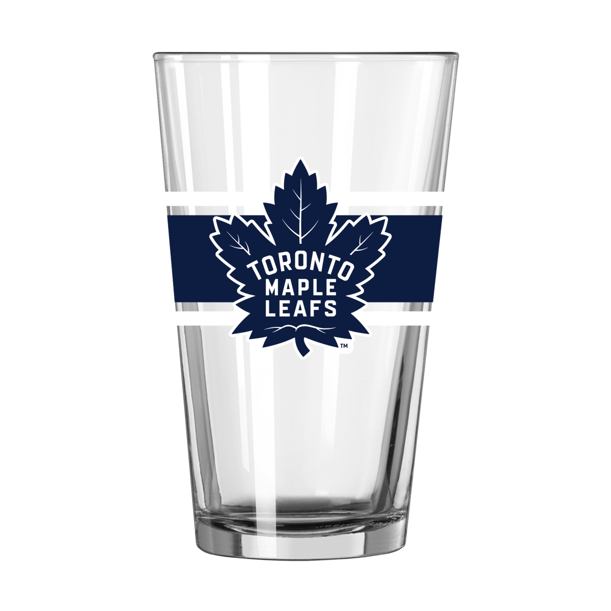 828-G16P-16 16 oz Toronto Maple Leafs Stripe Pint Glass
